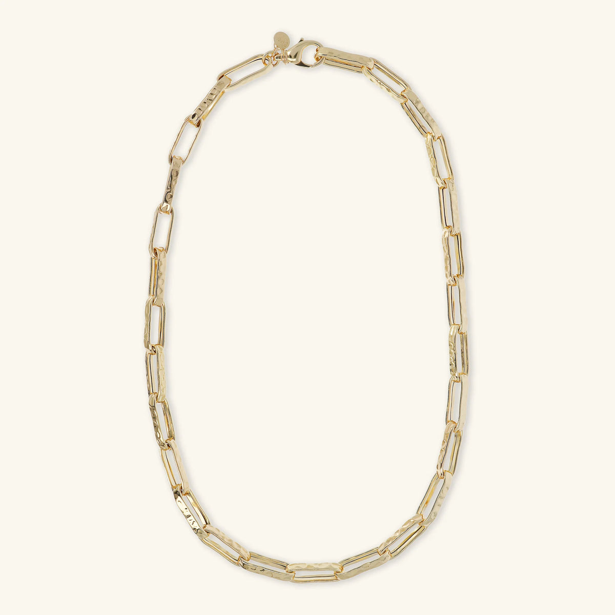 Hammered Paperclip Chain Necklace