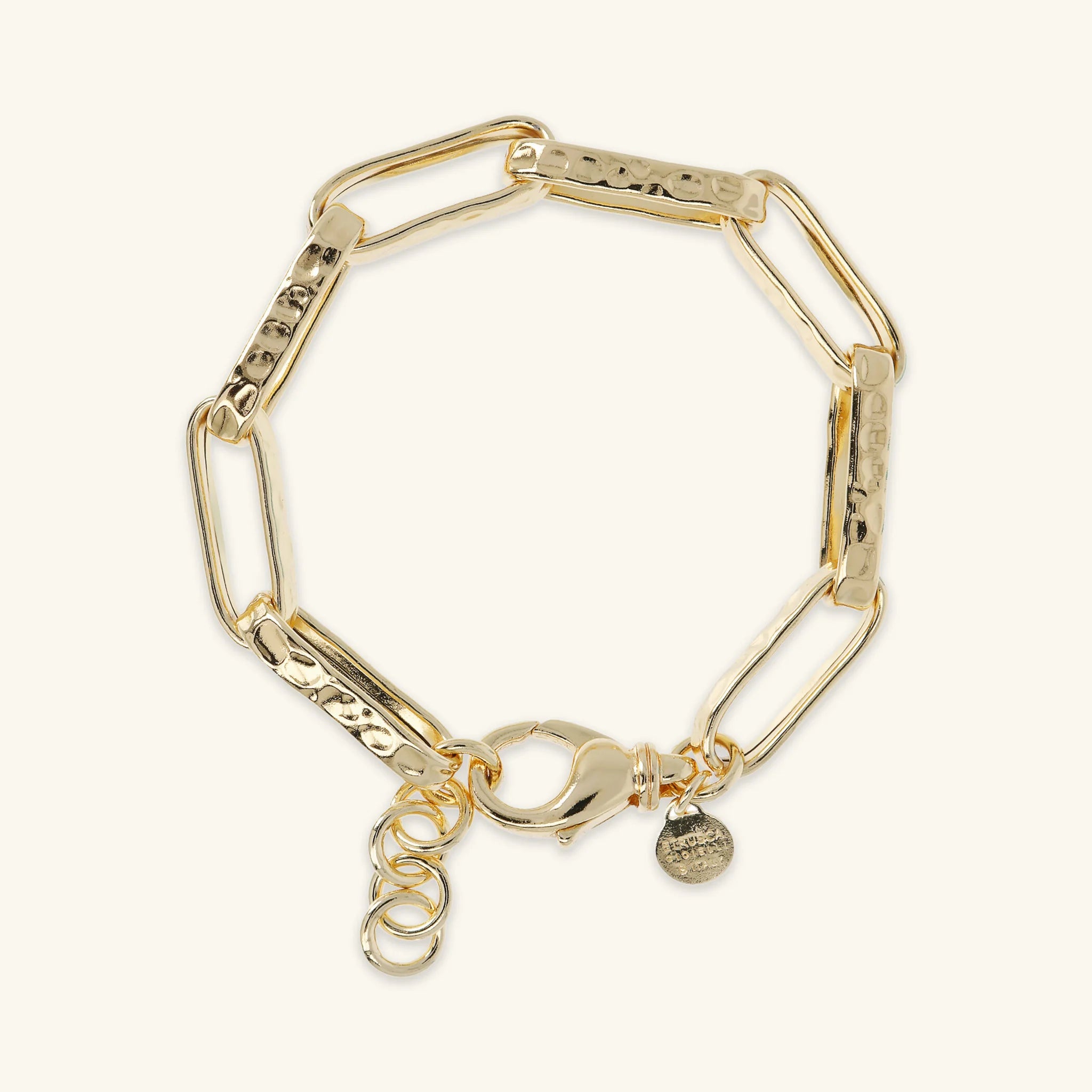 Hammered Paperclip Chain Bracelet  