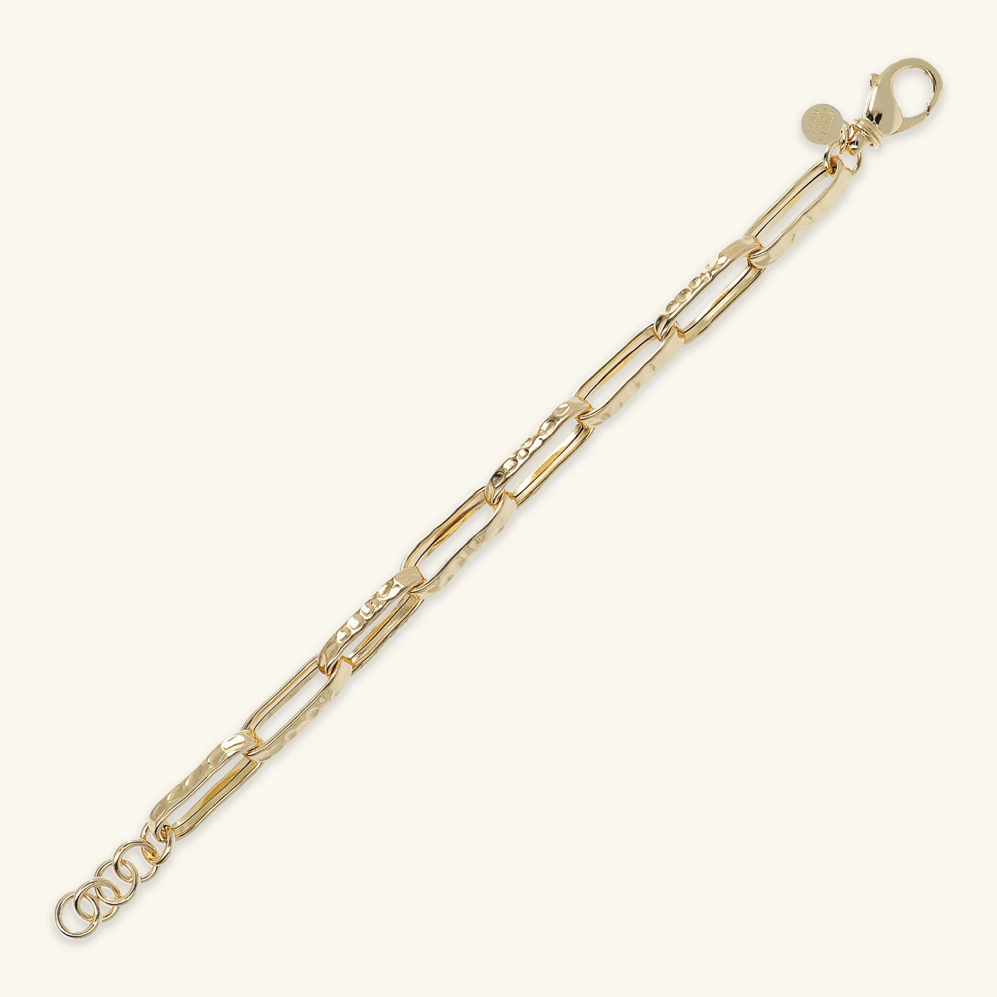 Hammered Paperclip Chain Bracelet  