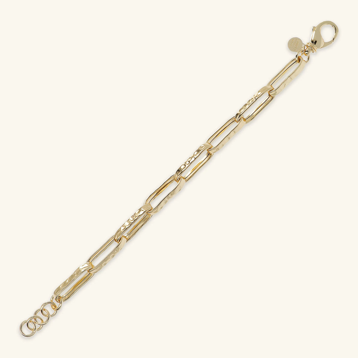 Hammered Paperclip Chain Bracelet  