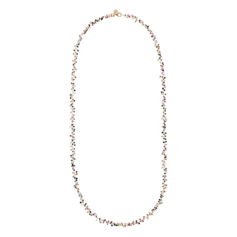 Halskette mit mehrfarbigem Turmalin-Naturstein