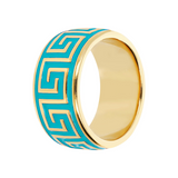 Emaillierter Ring mit griechischem Muster