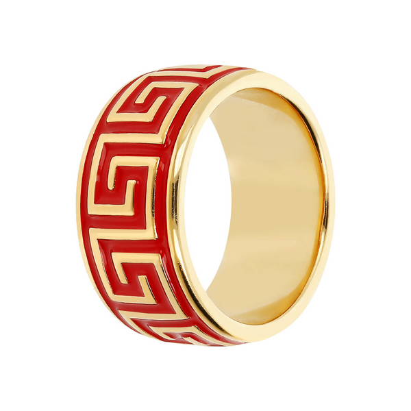 Emaillierter Ring mit griechischem Muster