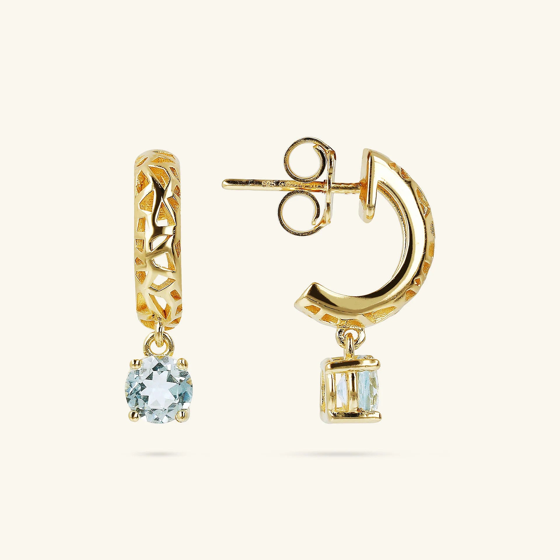 925 Sterling Silver Pendant Earrings with Natural Stone