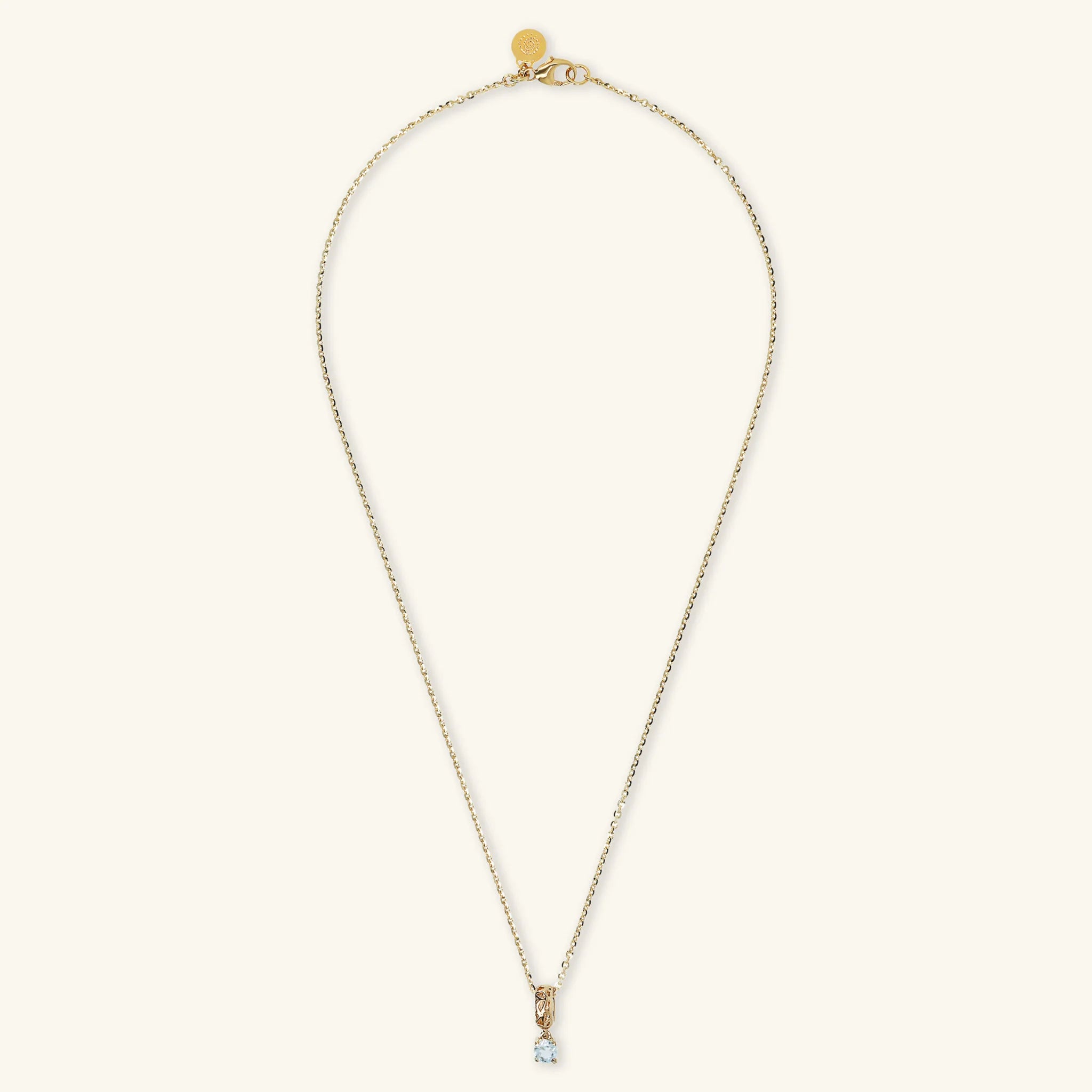 925 Sterling Silver Necklace with Openwork Pendant and Natural Stone