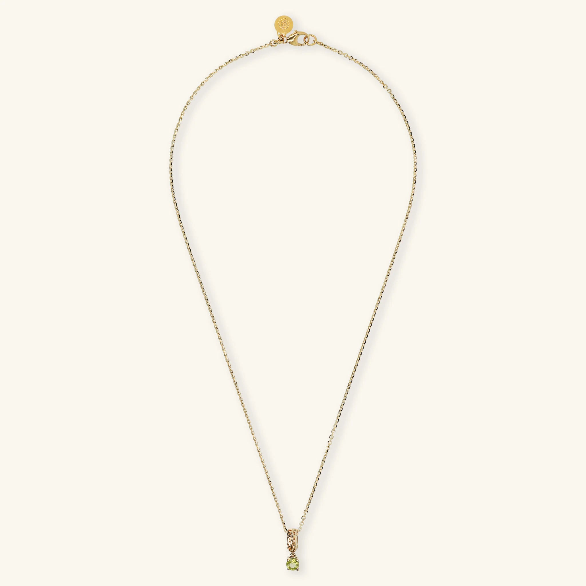 925 Sterling Silver Necklace with Openwork Pendant and Natural Stone