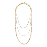 Multi-strand Necklace with Turquoise Natural Stone
