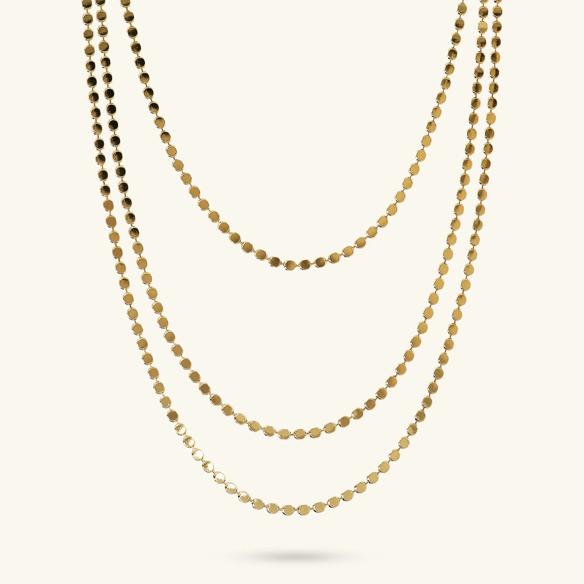 Multi-Strand Necklace with Small Disc Chain