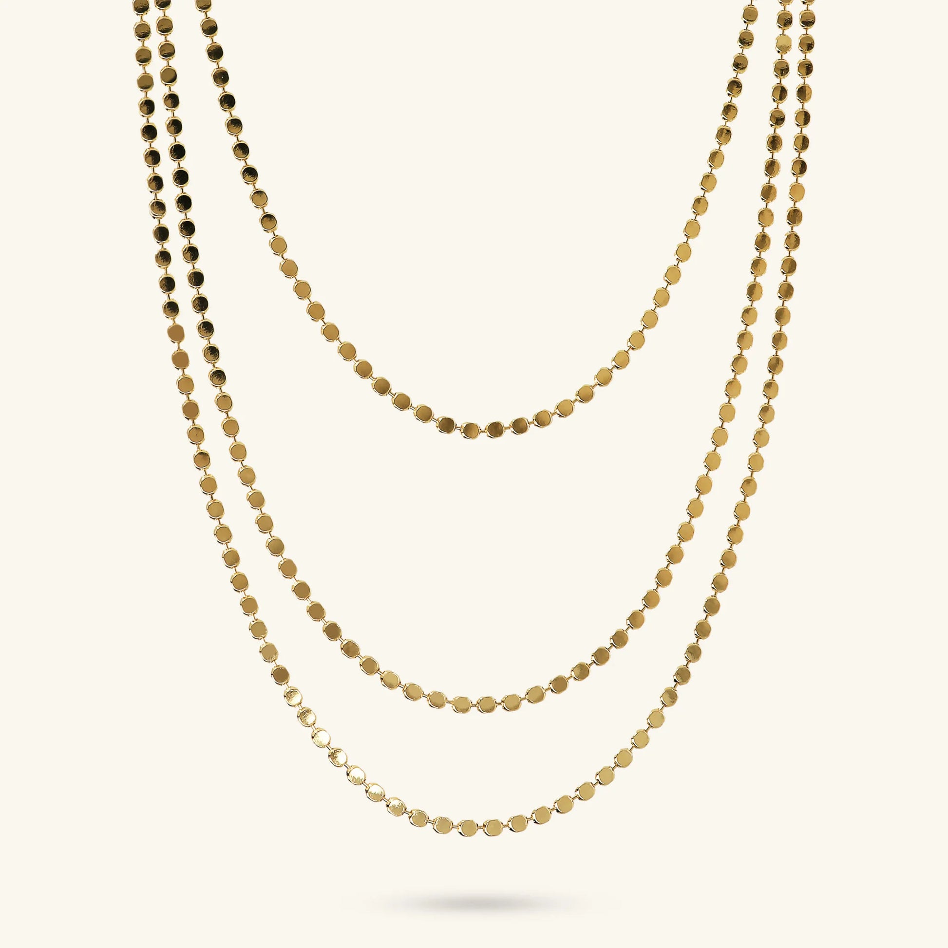 Collier multi-rangs avec chaîne à petits disques