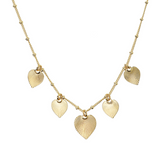 Halskette mit Herzanhängern mit gestreifter Struktur aus 925er Silber 