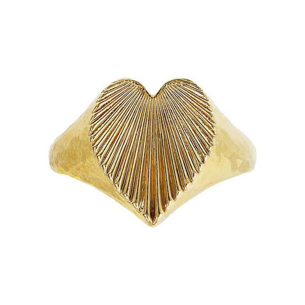 Textured Heart Chevalier Ring