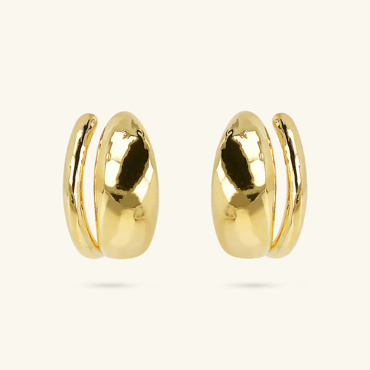 Orecchini Martellati Design Doppio
