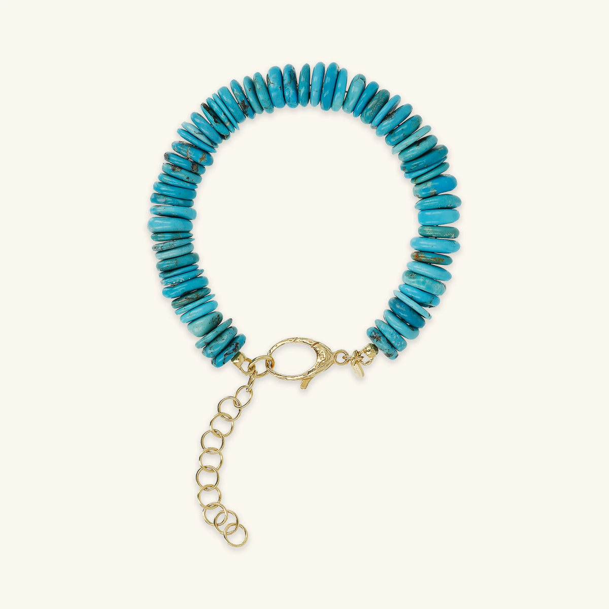 925 Silver Bracelet Plated with 18kt Yellow Gold with Natural Stone Rondelles