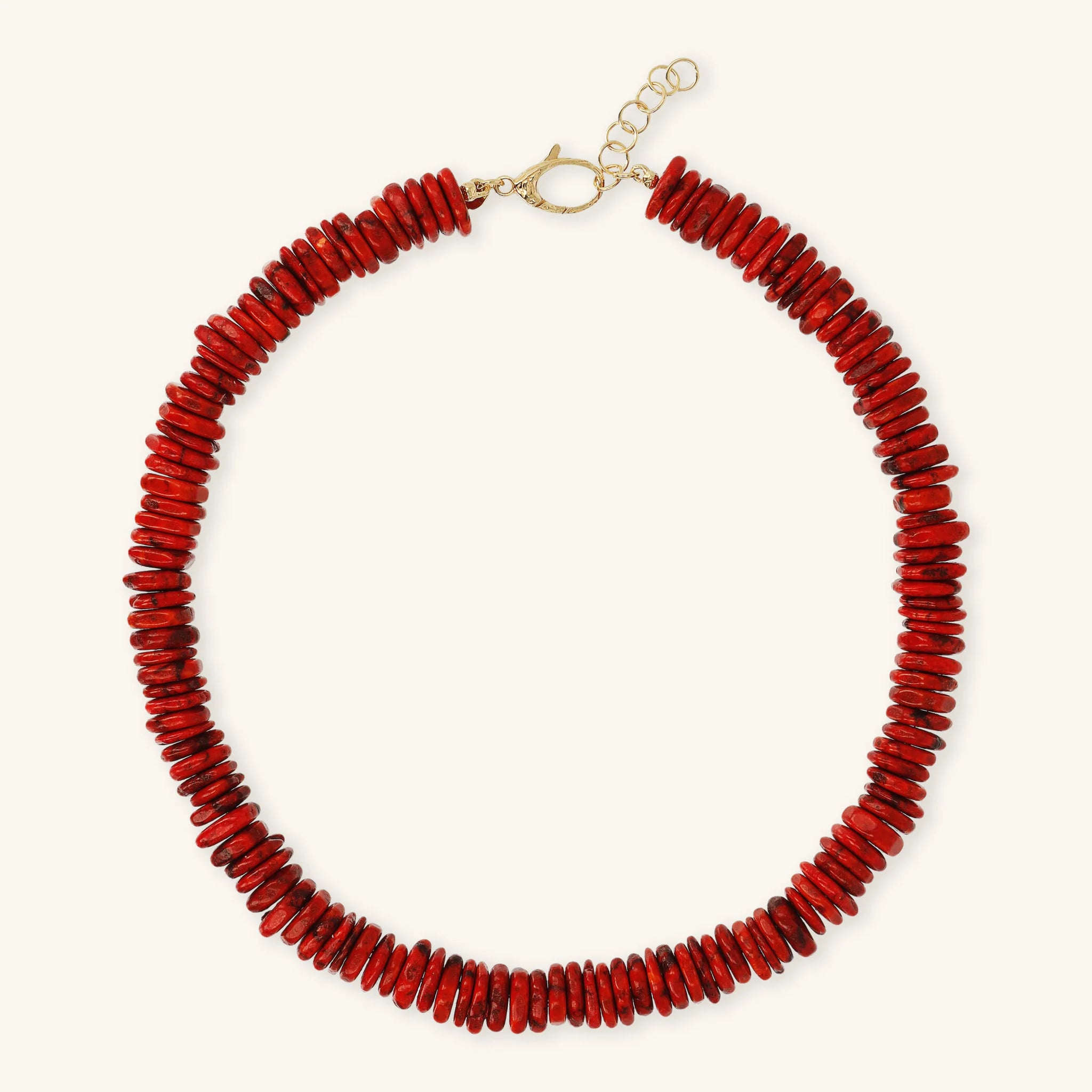 Collana Girocollo in Argento 925 Placcata Oro Giallo 18kt con Rondelle in Pietra Naturale