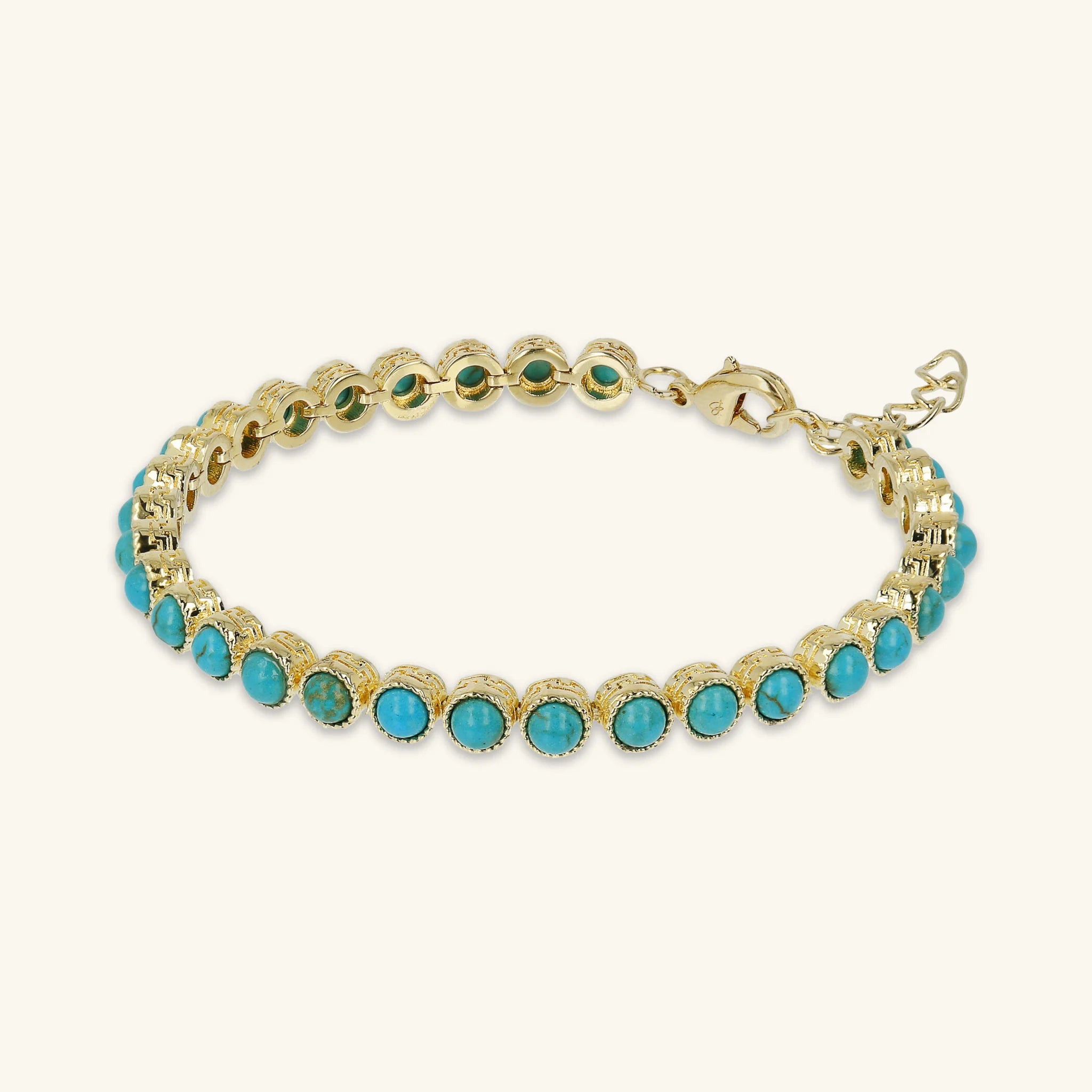 Bracciale con Pietra Naturale Turchese Tonda