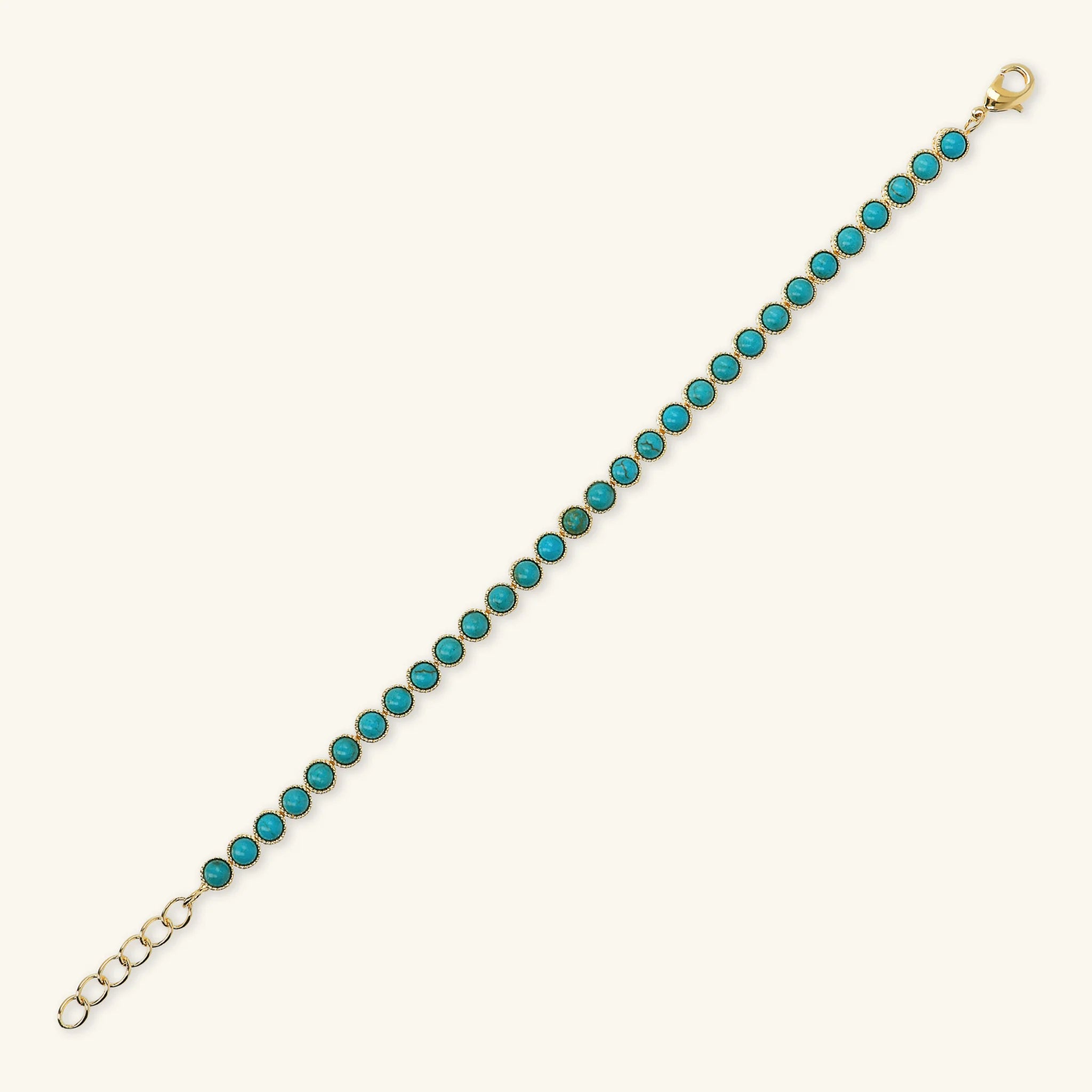 Bracciale con Pietra Naturale Turchese Tonda