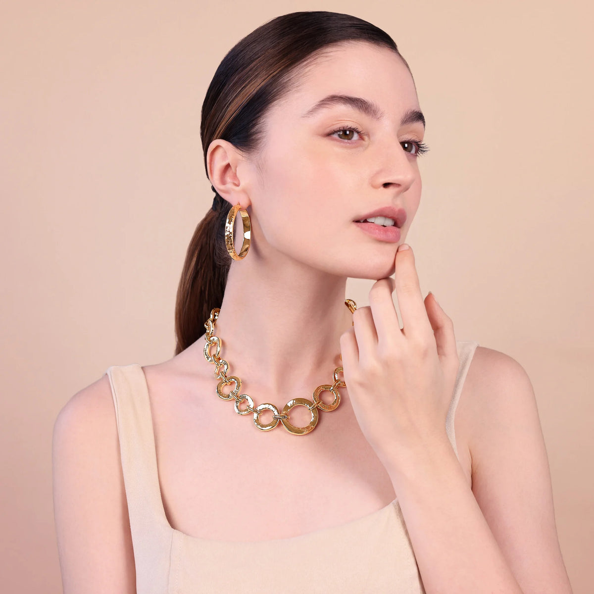 Boucles d'Oreilles Créoles Martelées