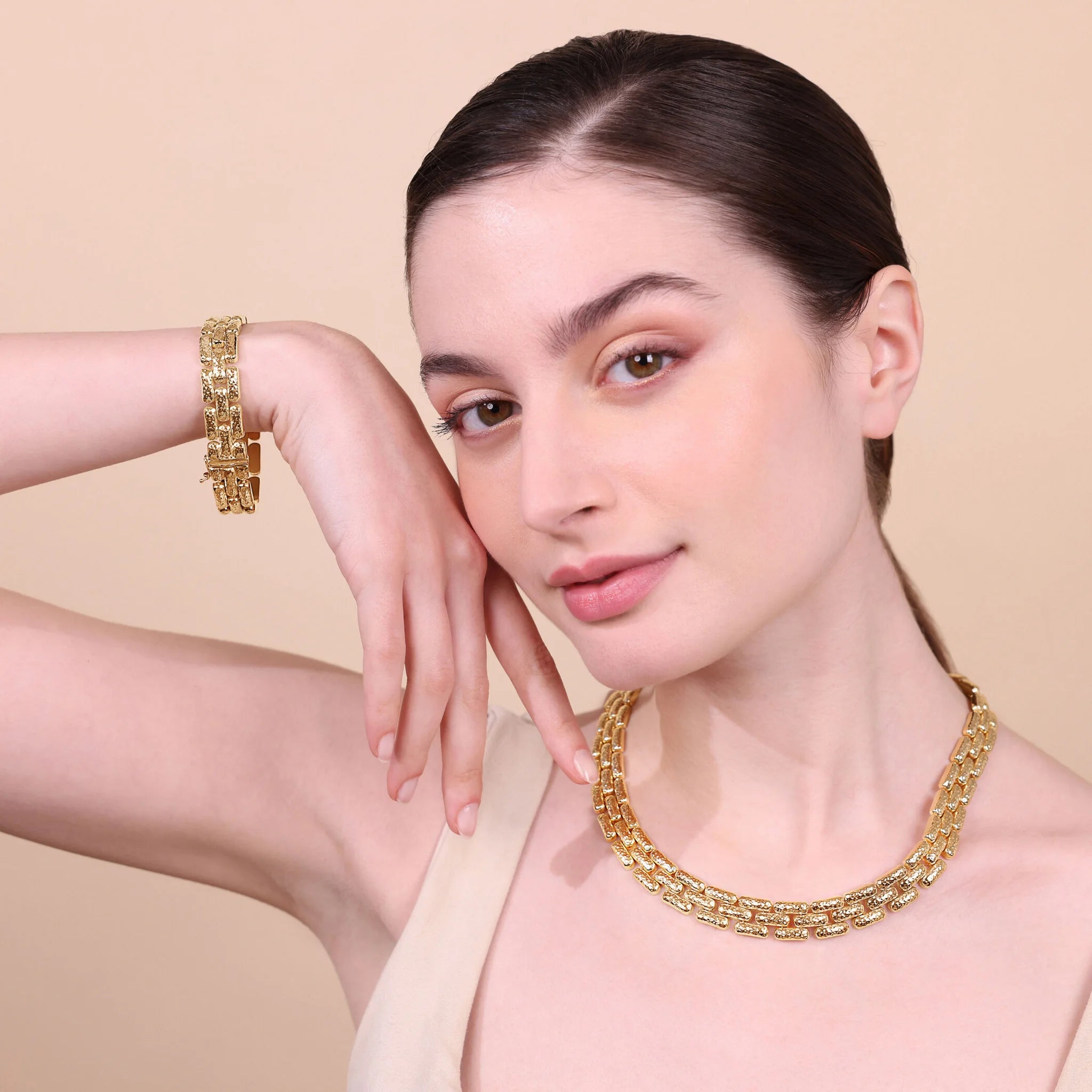 Collana Girocollo Catena Pantera Martellata