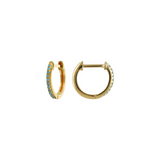Hoop Pendant Earrings with Natural Stones or Cubic Zirconia