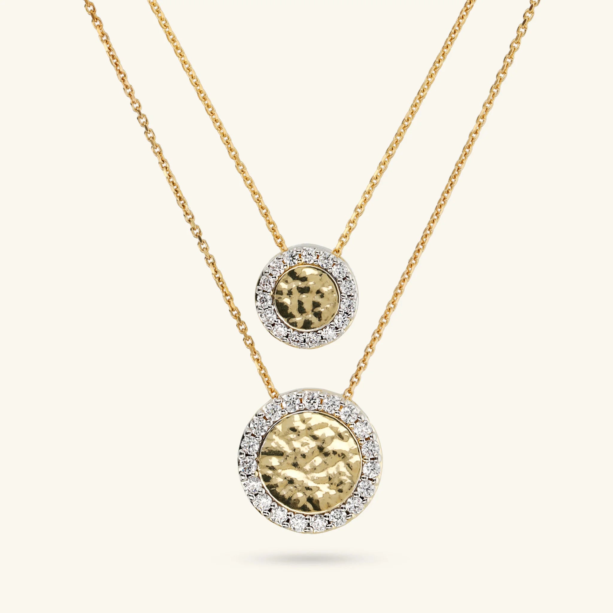 Golden Eclipse Multi-Strand Necklace in 925 Silver Plated with 18kt Yellow Gold with Cubic Zirconia Pavé
