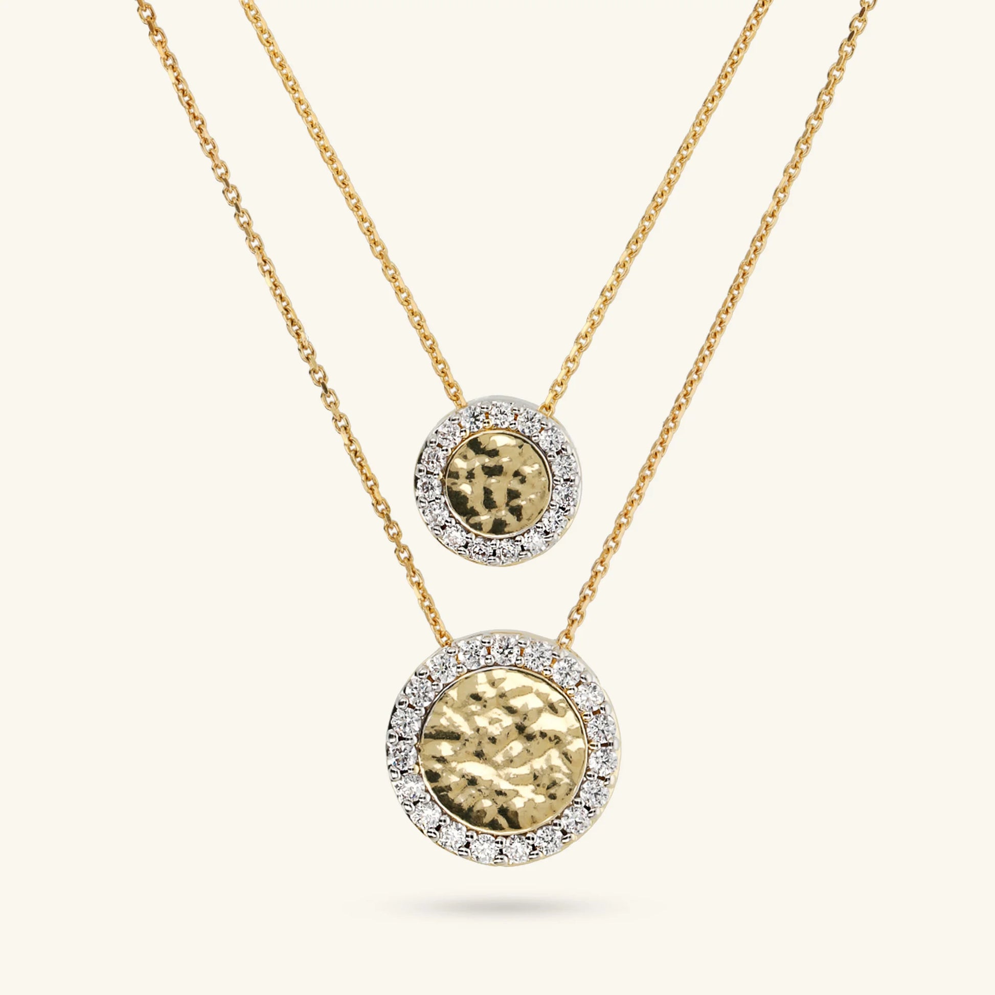 Golden Eclipse Multi-Strand Necklace in 925 Silver Plated with 18kt Yellow Gold with Cubic Zirconia Pavé