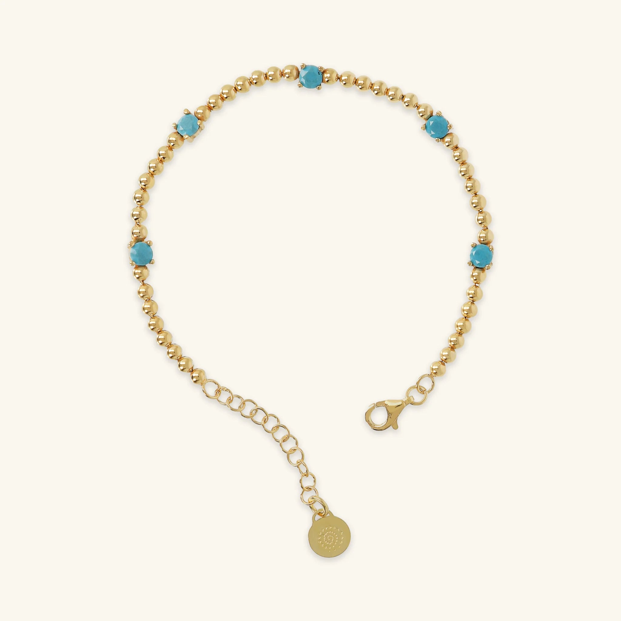 Bracciale in Argento 925 Placcato Oro Giallo 18kt con Piccole Sfere e Punti Luce in Cubic Zirconia