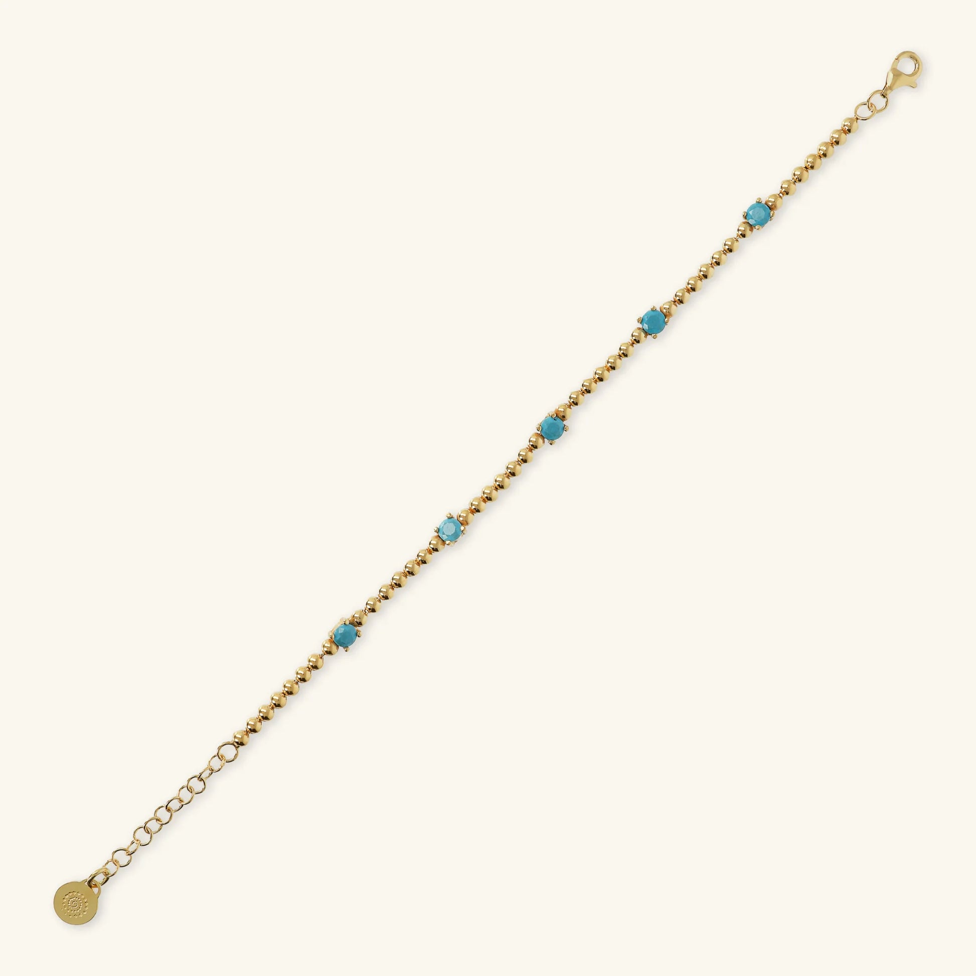 Armband aus 925er Silber, vergoldet mit 18 Karat Gelbgold, mit kleinen Kugeln und Lichtpunkten aus Zirkonia