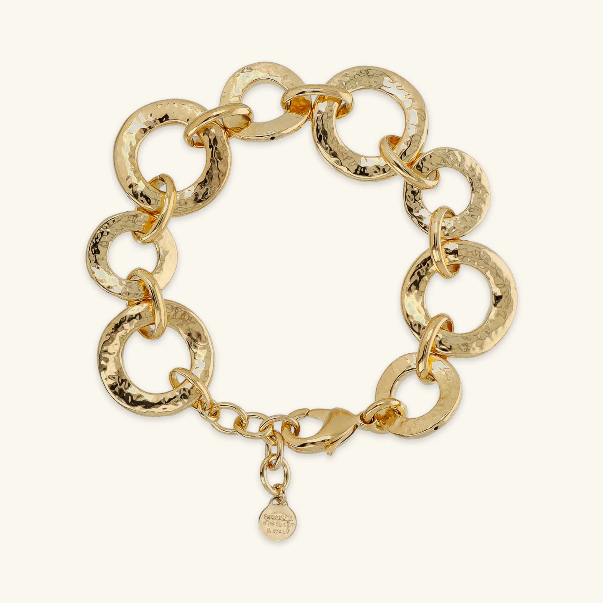 Bracciale Martellato con Maglia ad Anelli Graduati