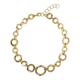 Hammered Necklace with Graduated Ring Link