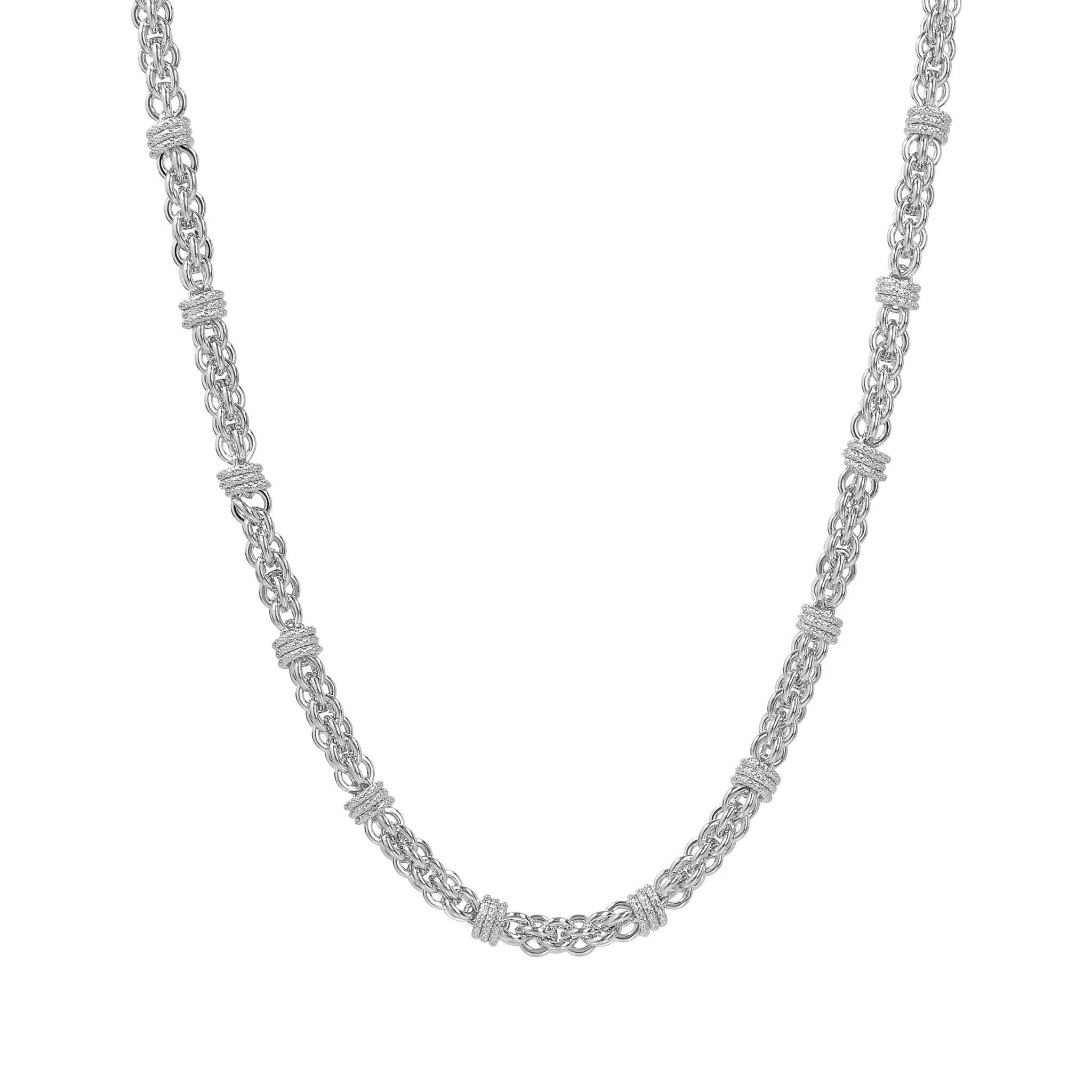 Collana Girocollo Catena a Intreccio con Rondelle