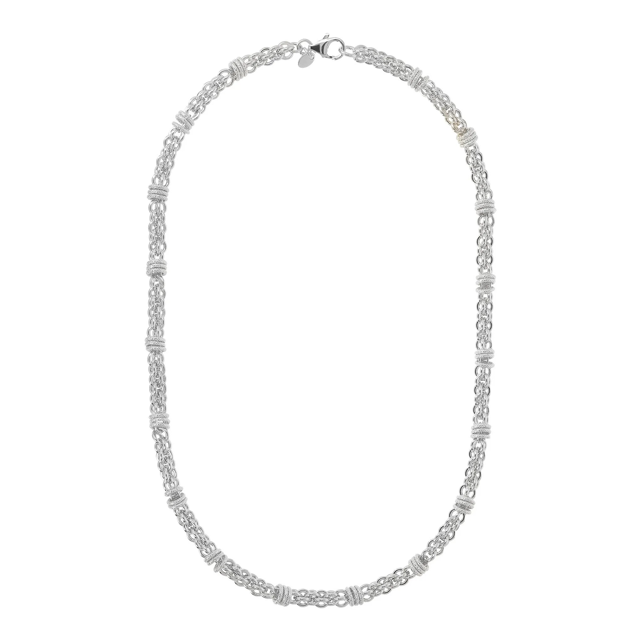 Collana Girocollo Catena a Intreccio con Rondelle