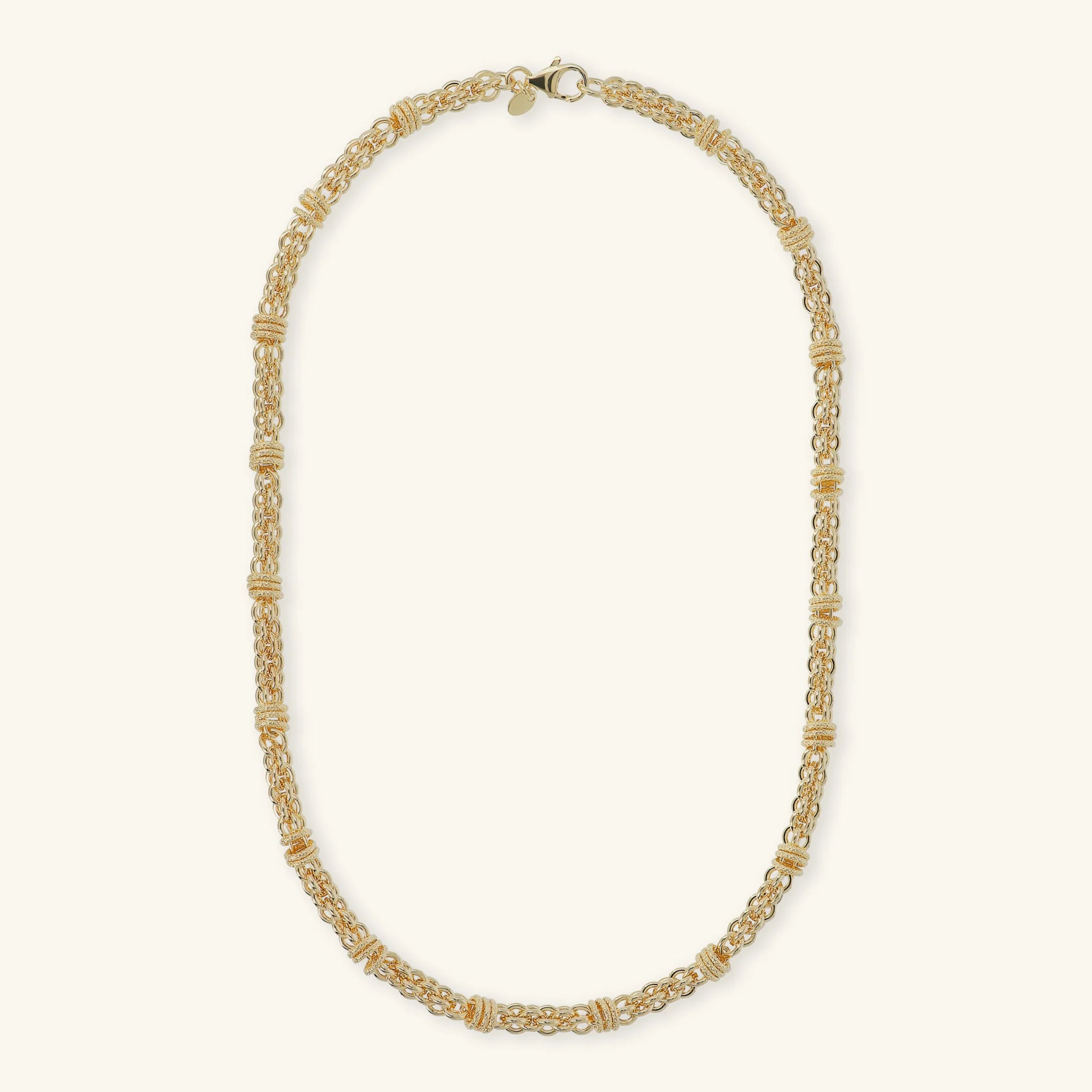 Collana Girocollo Catena a Intreccio con Rondelle