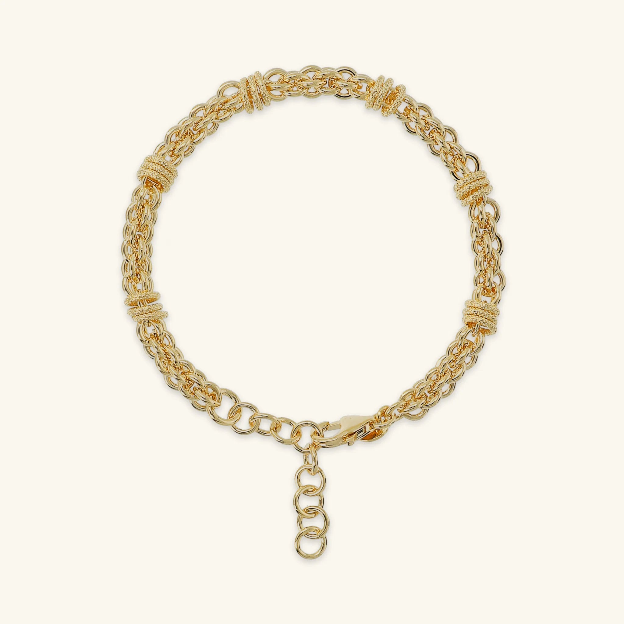 Braided Chain Bracelet with Rondelles