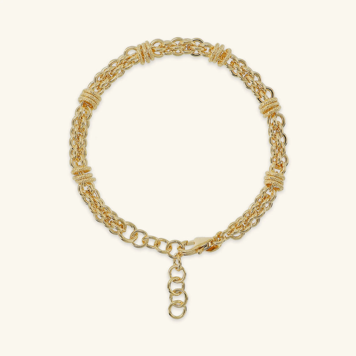 Braided Chain Bracelet with Rondelles