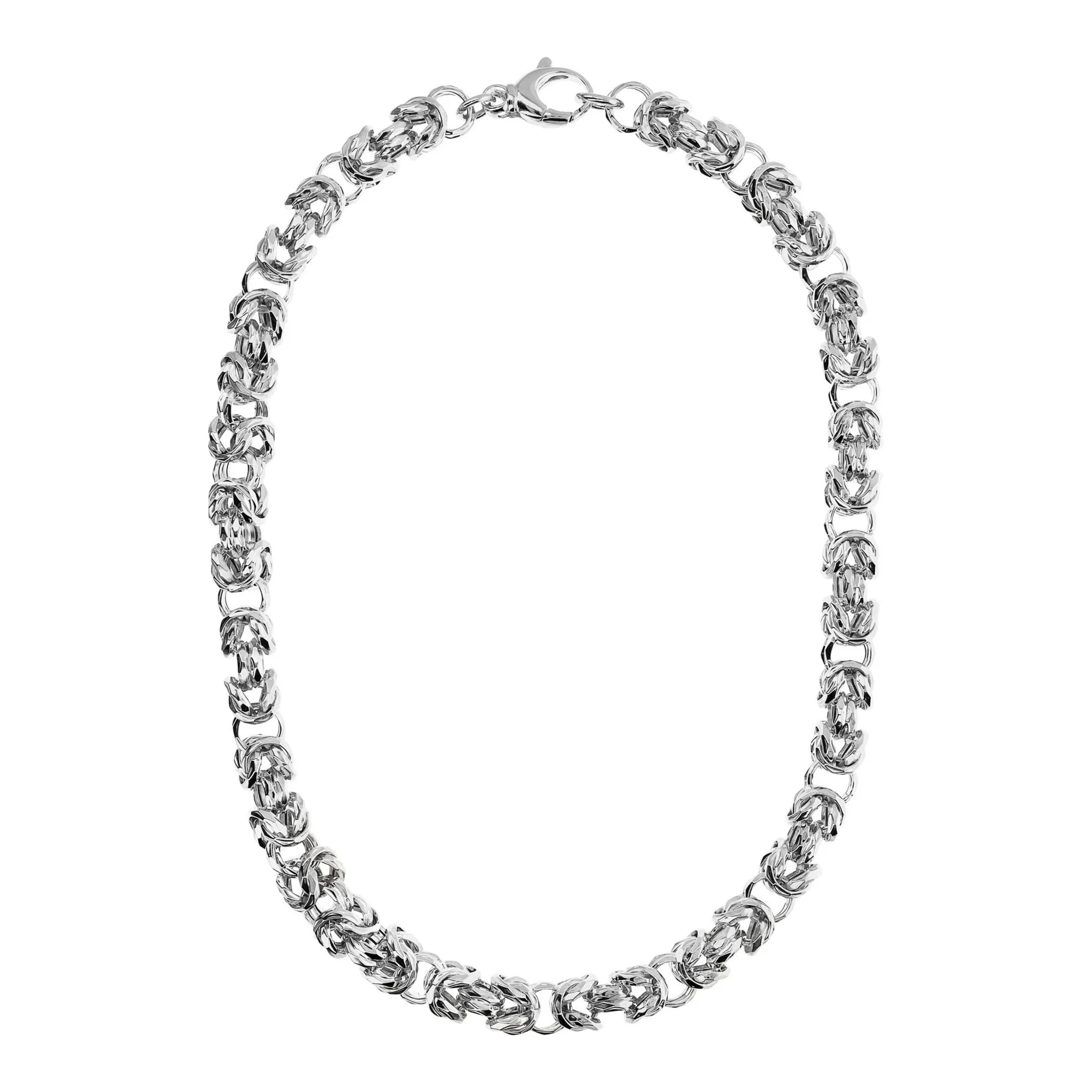 Collana Girocollo Maxi Catena Bizantina Martellata