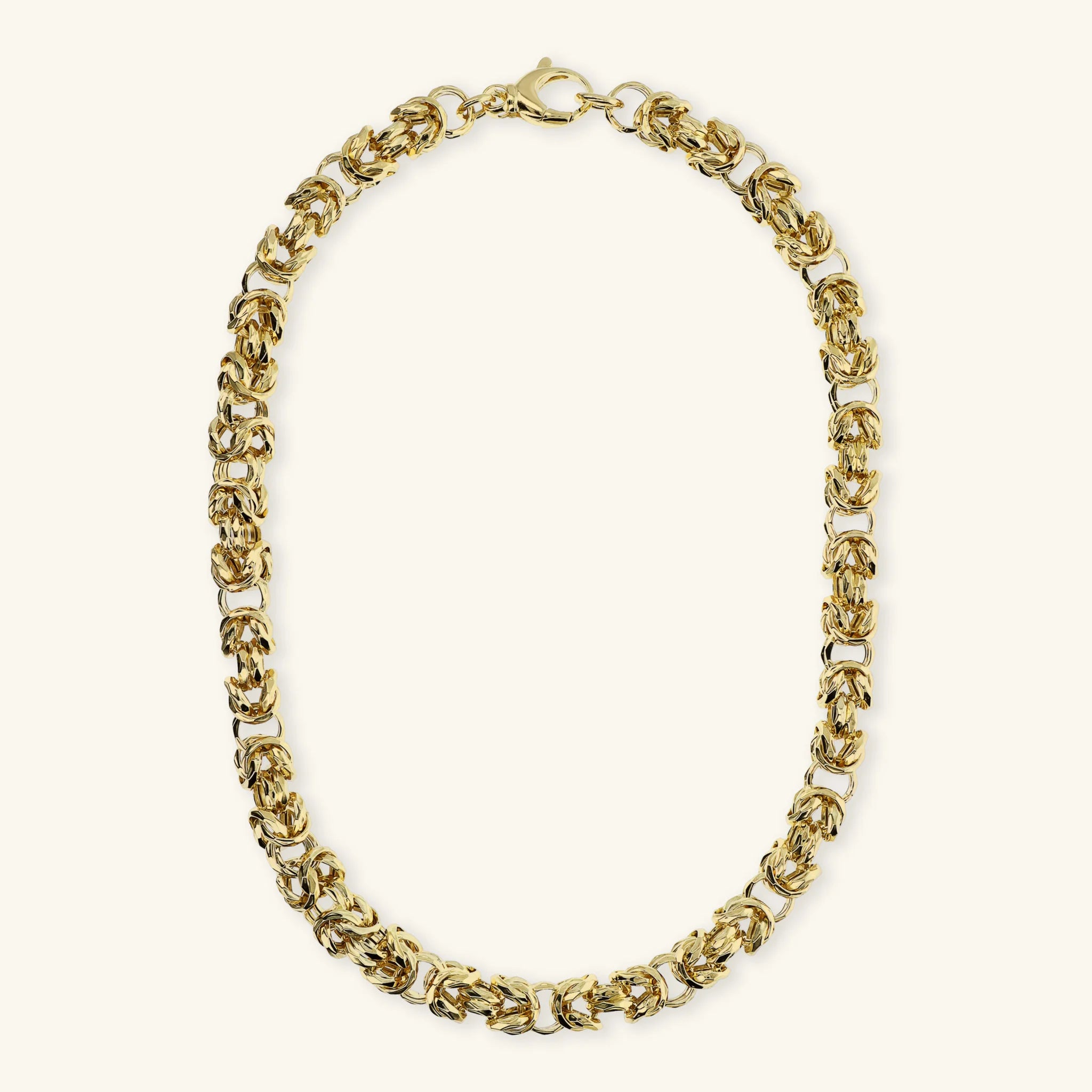 Collana Girocollo Maxi Catena Bizantina Martellata