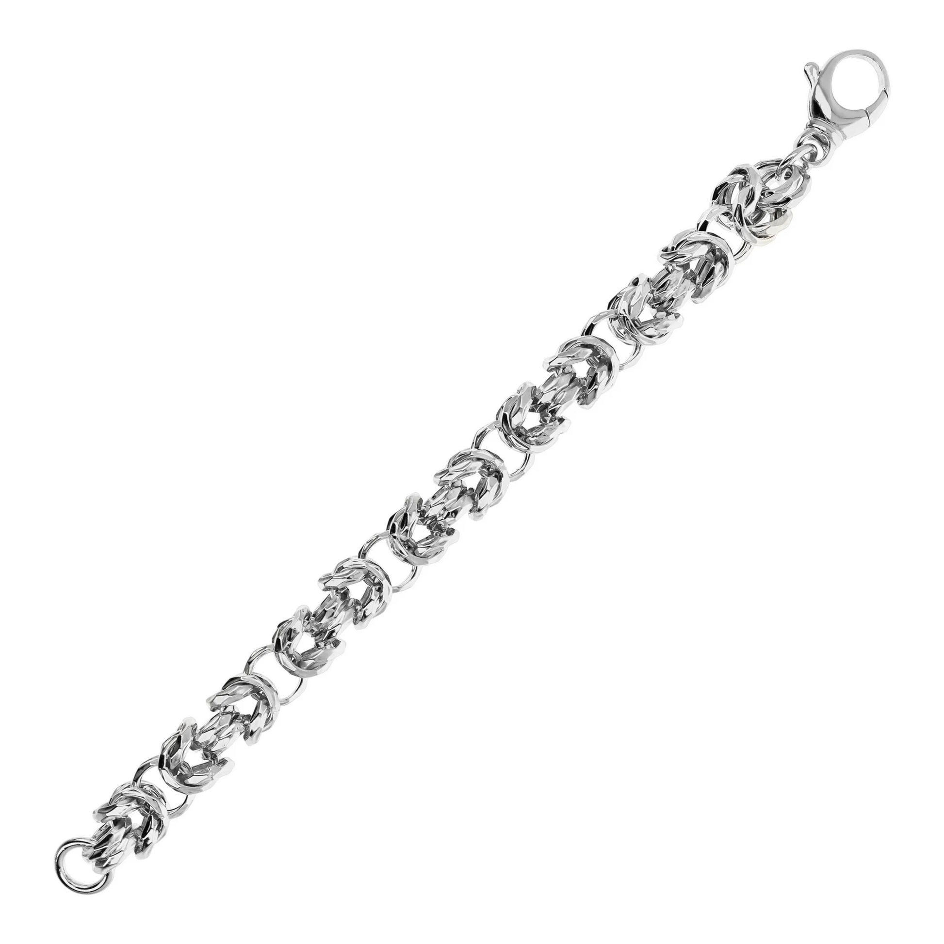 Bracciale Maxi Catena Bizantina Martellata
