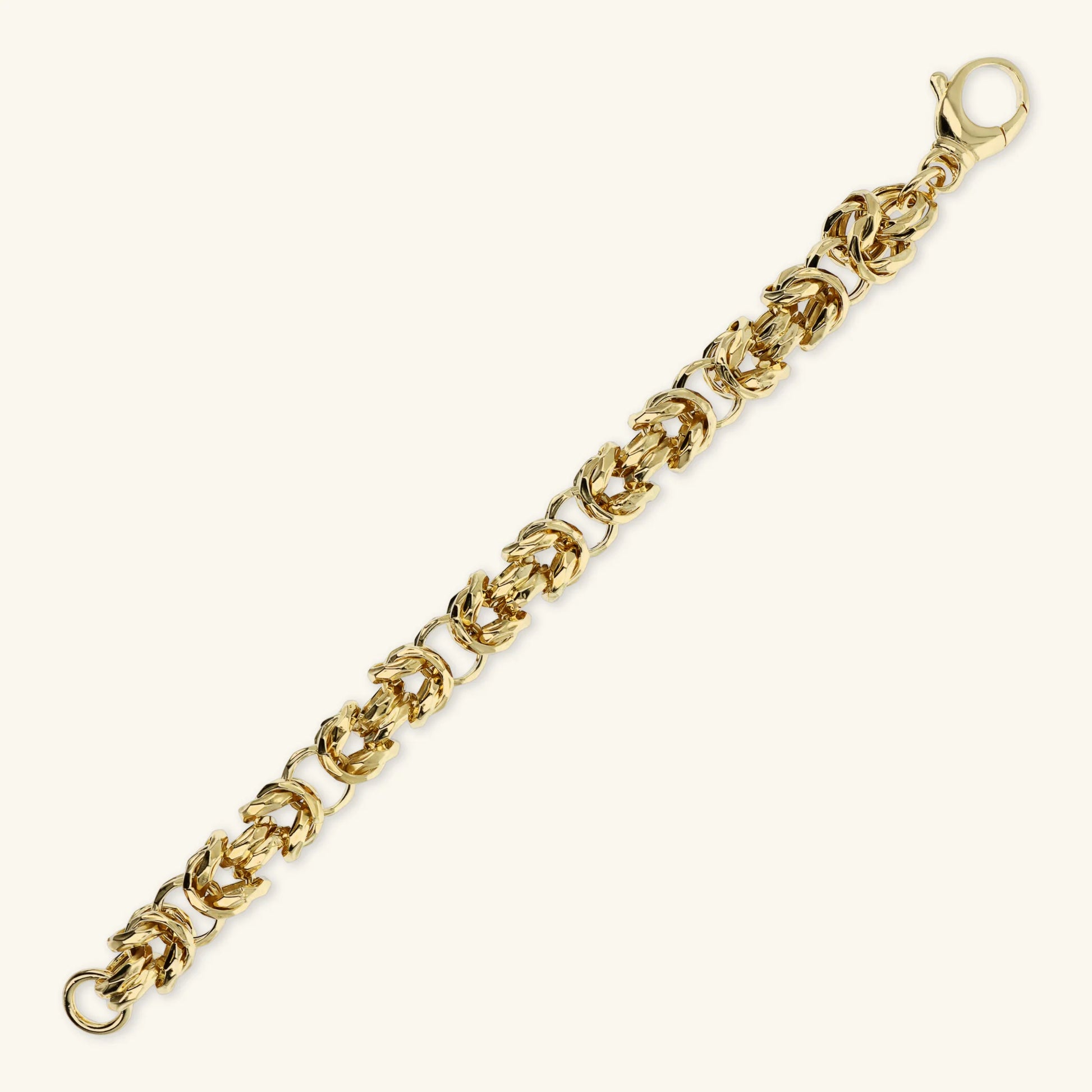 Bracciale Maxi Catena Bizantina Martellata