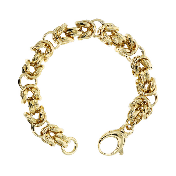 Bracelet chaîne byzantine martelée