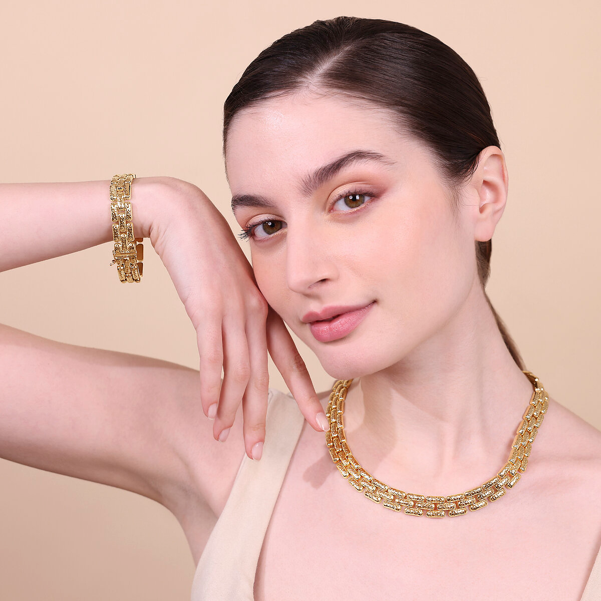 Hammered Panther Chain Bracelet