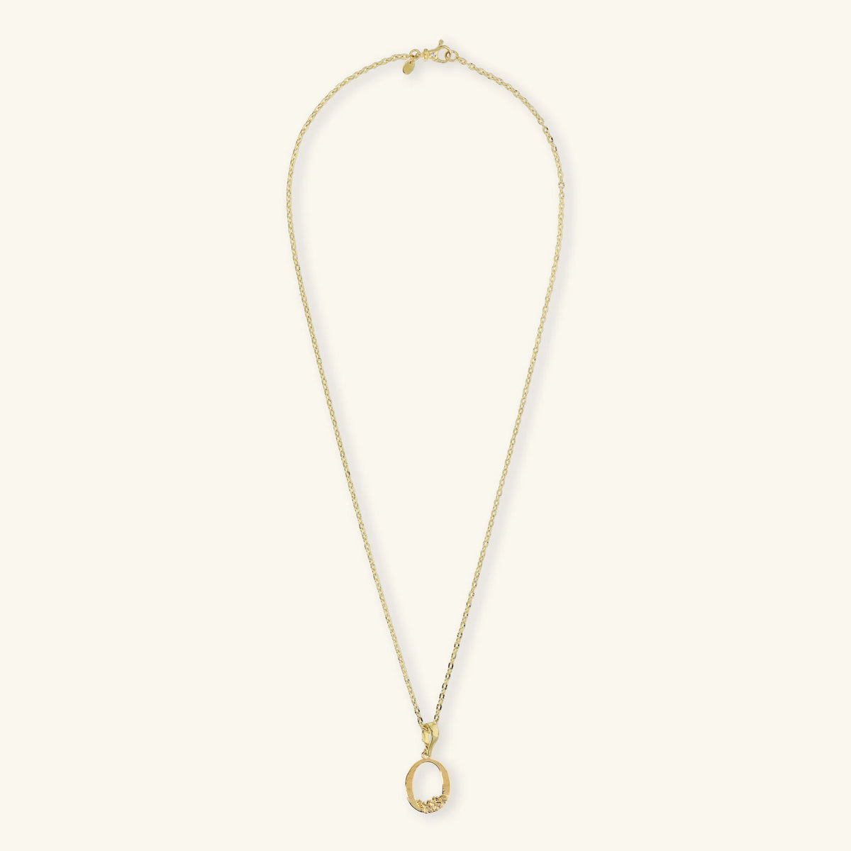 Diamond-Cut Necklace Set with Hammered Initial Pendant and Flower