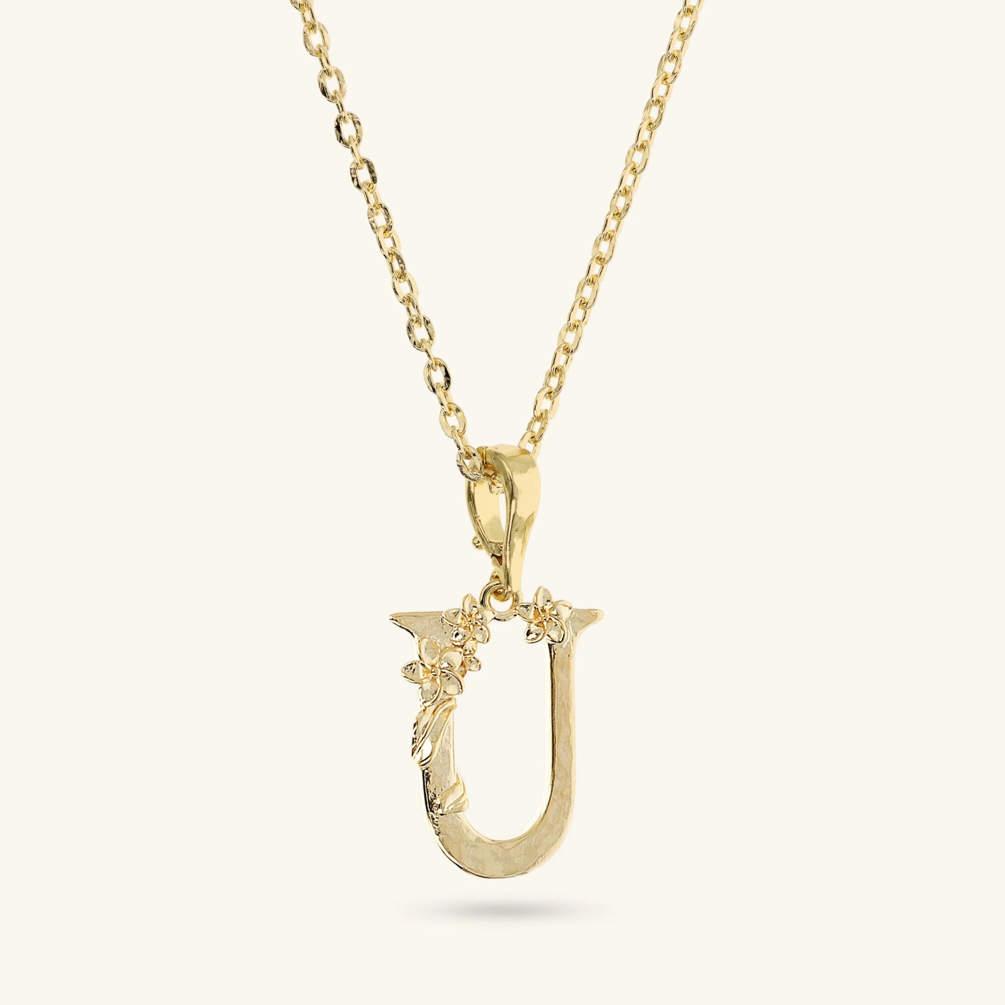 Set Collana Diamantata e Ciondolo Iniziale Martellato con Fiore