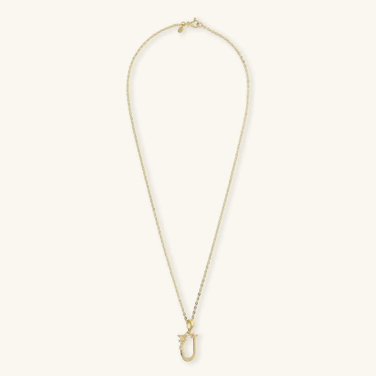 Diamond-Cut Necklace Set with Hammered Initial Pendant and Flower
