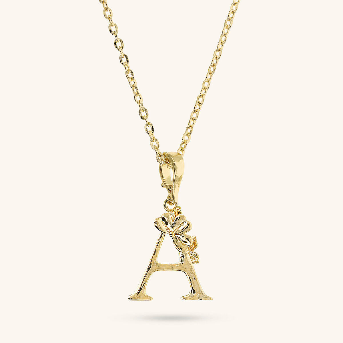 Diamond Necklace Set and Hammered Initial Pendant with Flower