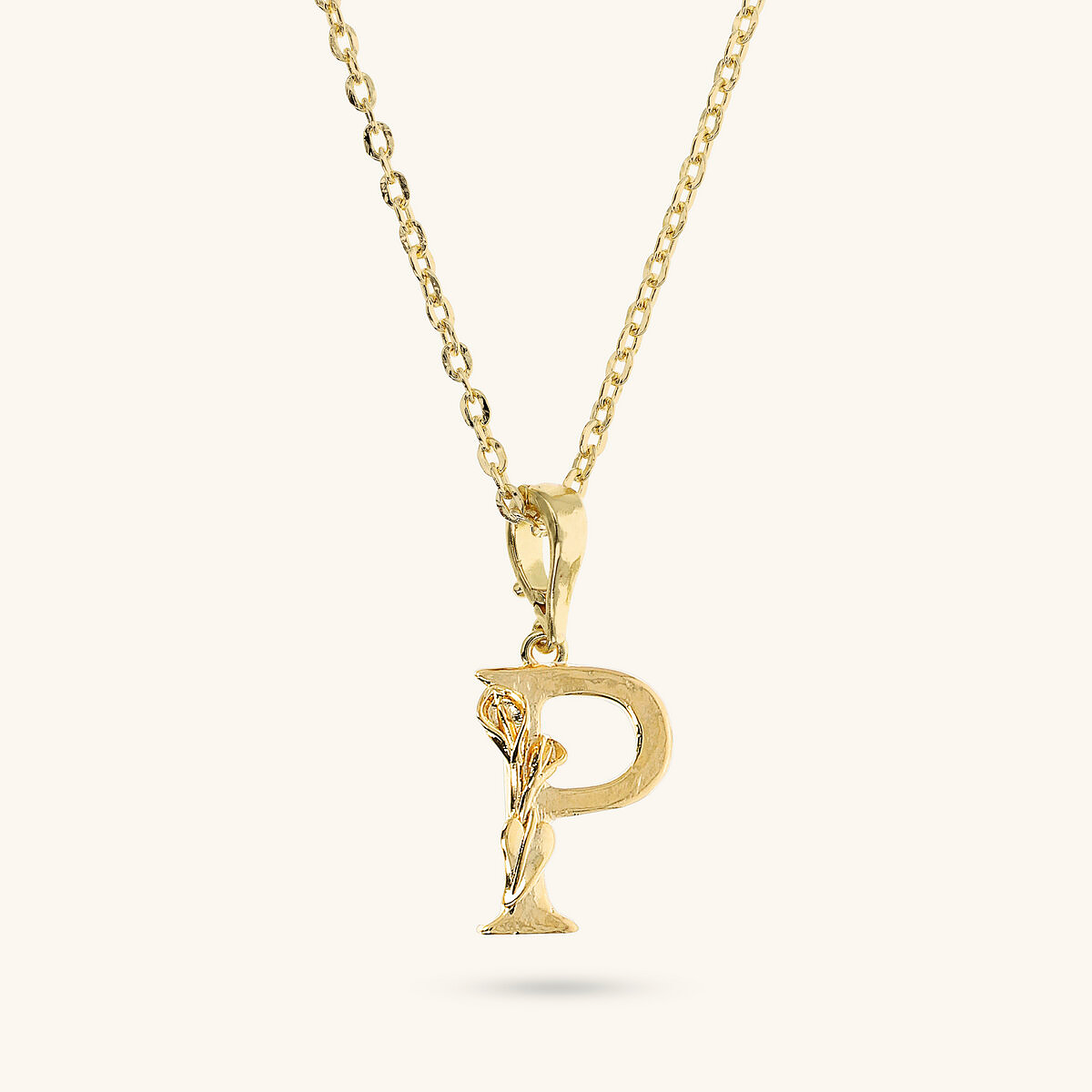 Diamond Necklace Set and Hammered Initial Pendant with Flower