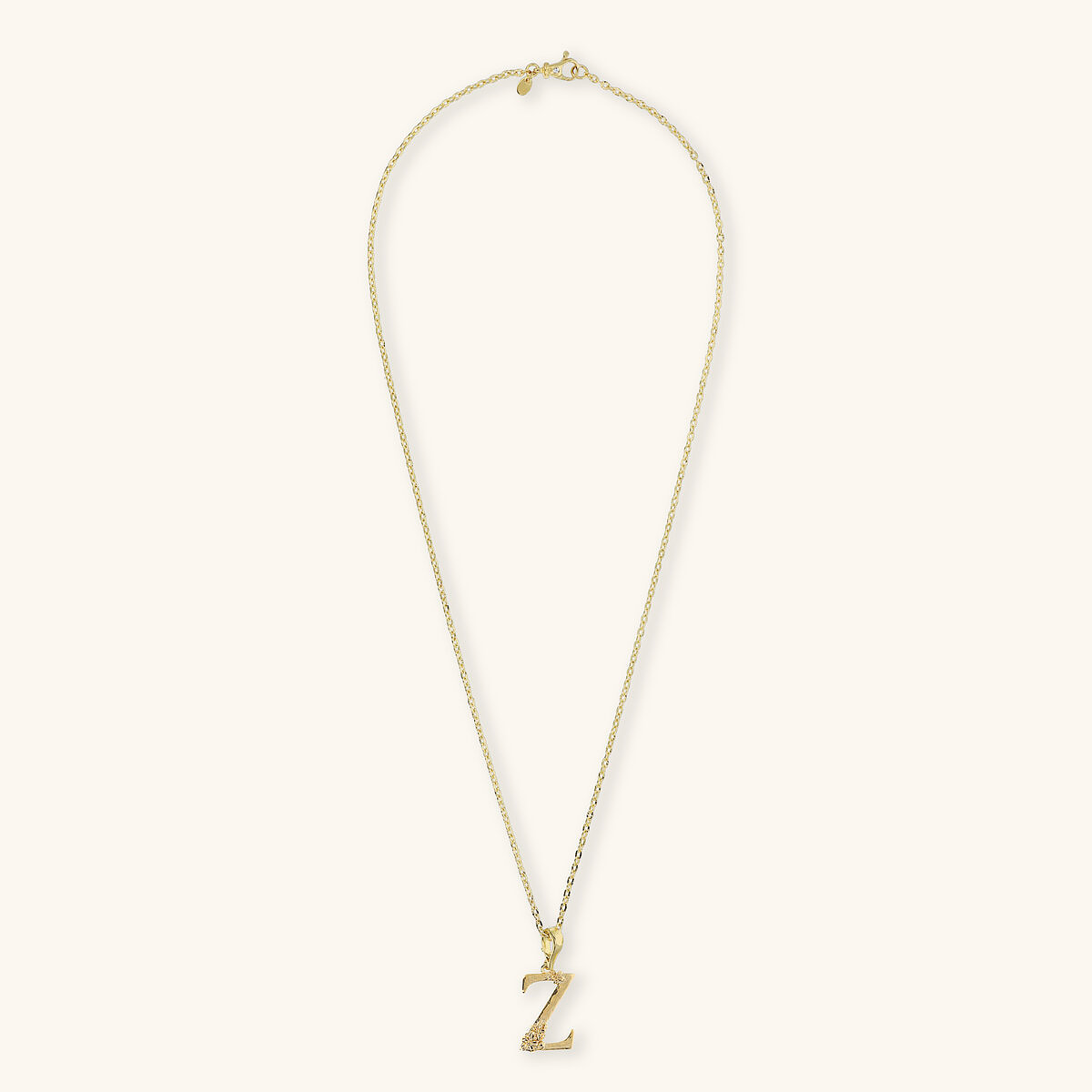 Diamond Necklace Set and Hammered Initial Pendant with Flower