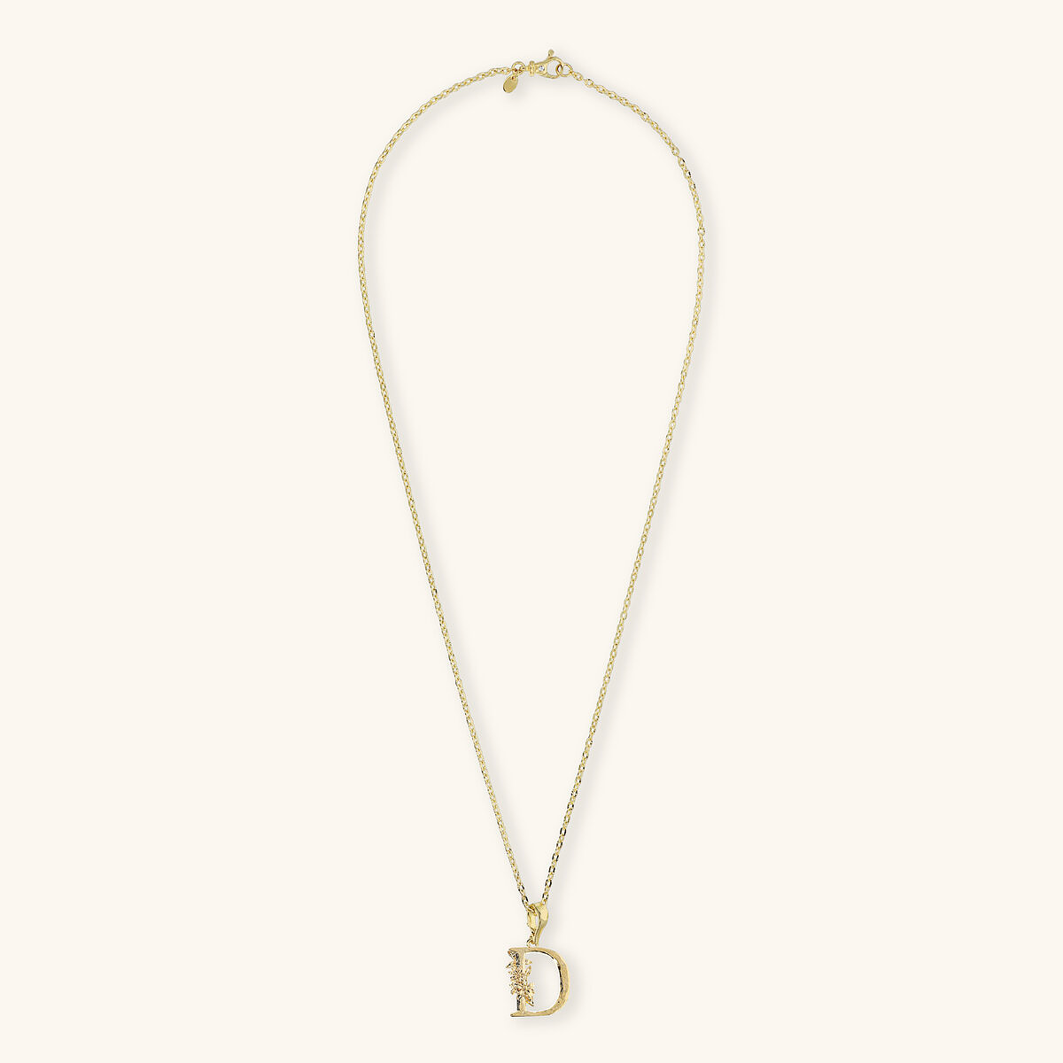 Diamond Necklace Set and Hammered Initial Pendant with Flower