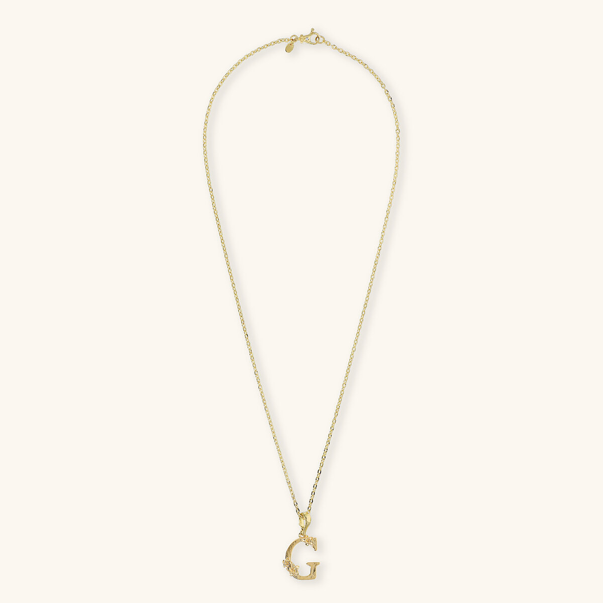 Diamond Necklace Set and Hammered Initial Pendant with Flower