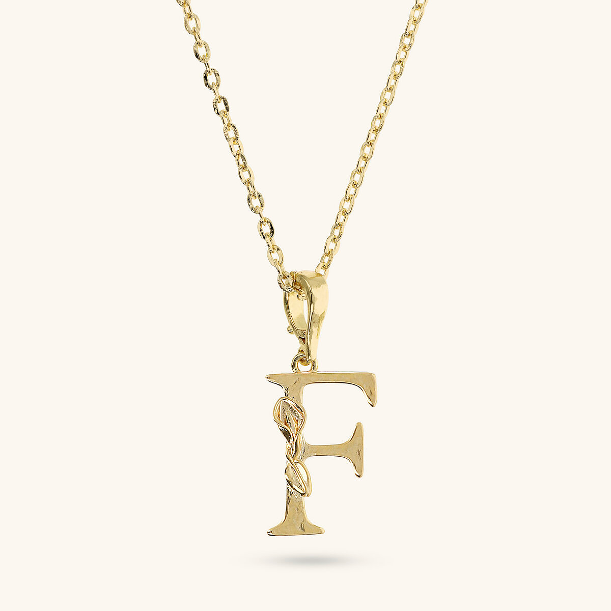 Diamond Necklace Set and Hammered Initial Pendant with Flower