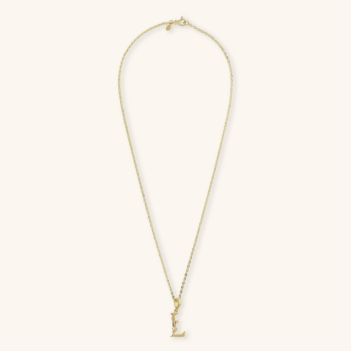 Diamond Necklace Set and Hammered Initial Pendant with Flower